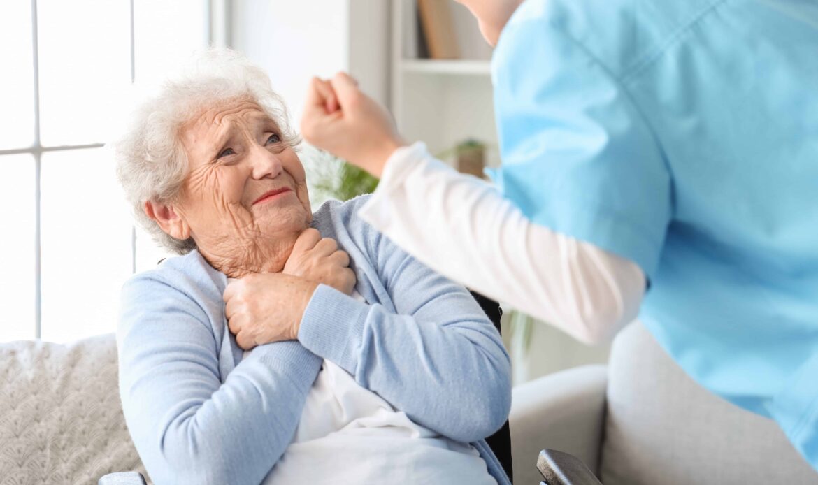 Elderly woman in fear as caregiver raises fist, representing nursing home abuse and elder mistreatment. Elderly woman in fear as caregiver raises fist, representing nursing home abuse and elder mistreatment.