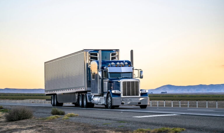 18 wheeler truck on a highway