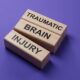 Wooden blocks spelling traumatic brain injury for a Colorado concussion claim article
