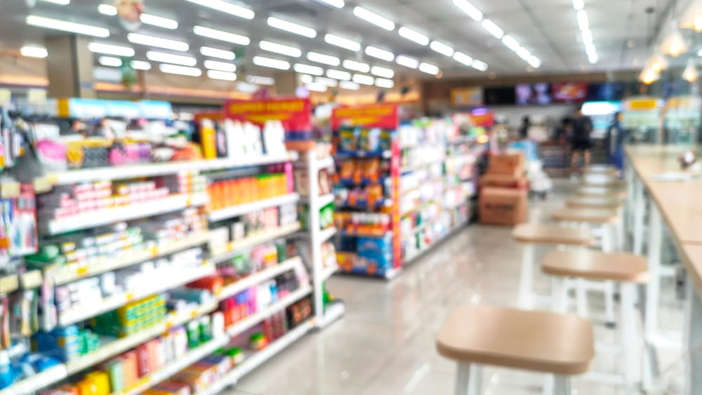 Grocery store interior where unsafe conditions may lead to premises liability claims